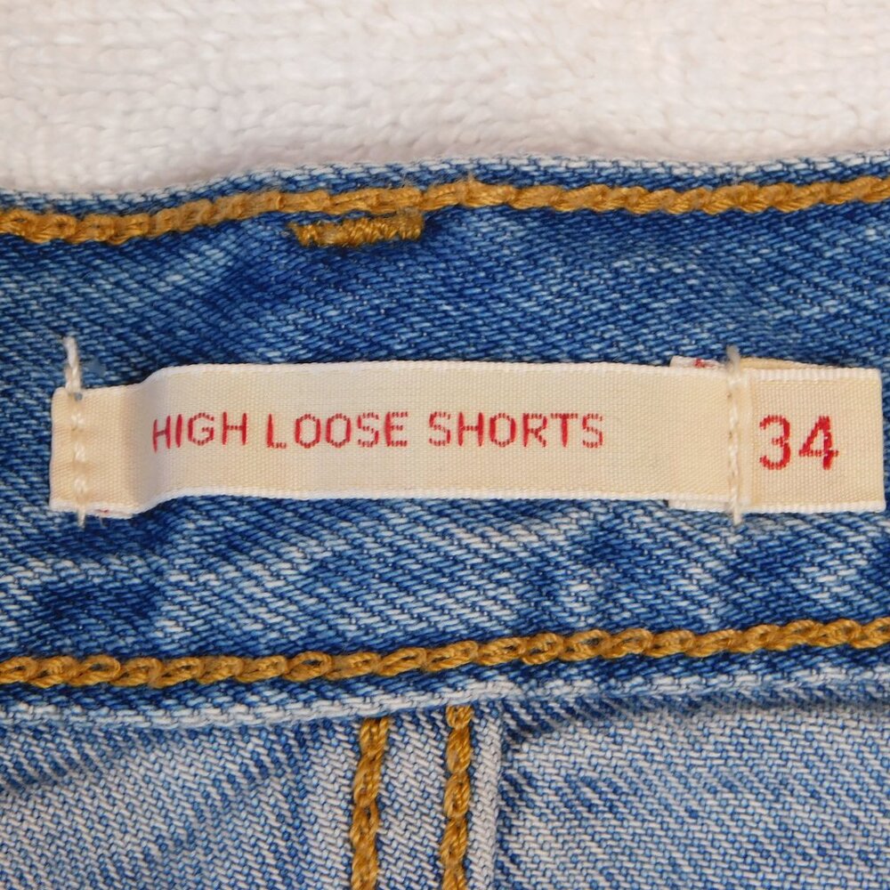 Levi's High Loose Light Blue High-Waist Denim Jean Shorts - Picture 4 of 9